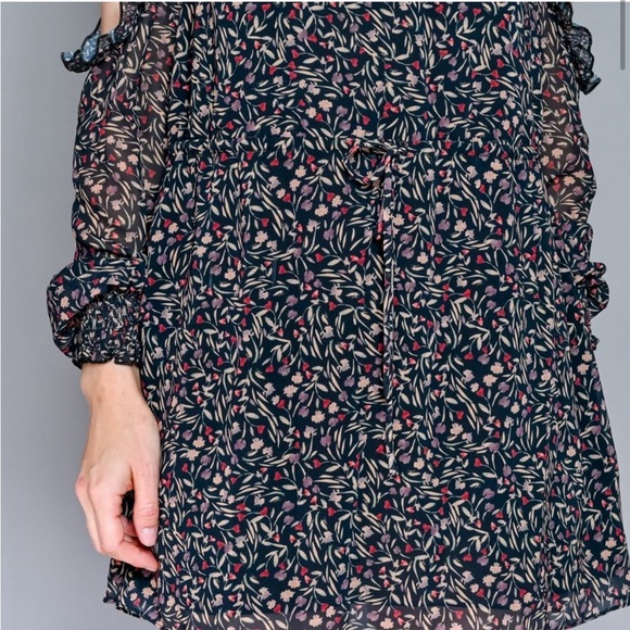 TULAROSA Sabrina ColdShoulder Floral Chiffon Dress XS, NWOT - Picture 3 of 5